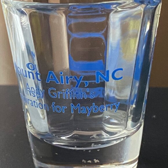 Vintage Andy Griffith Mayberry Mount Airy NC Clear Ribbed In Shot Glass Souvenir - Picture 2 of 7